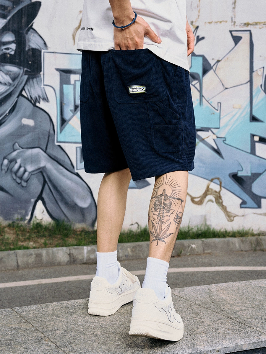 Remedy Vintage Embroidered Corduroy Casual Shorts