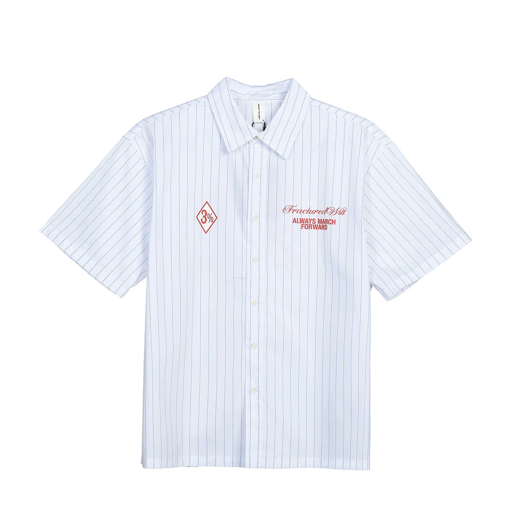 OOTC Vintage Vertical Striped Short Sleeve Shirt