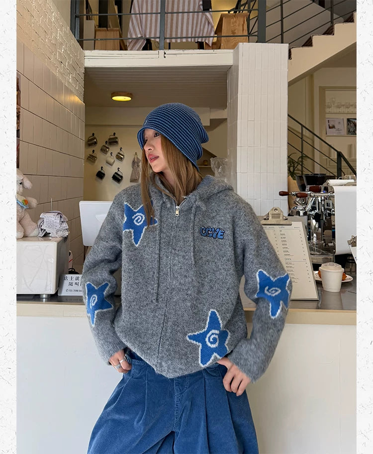 CCYE Stars Hooded Sweater Cardigan Jacket