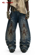 PERSONSOUL Vintage Totem Embroidered Jeans