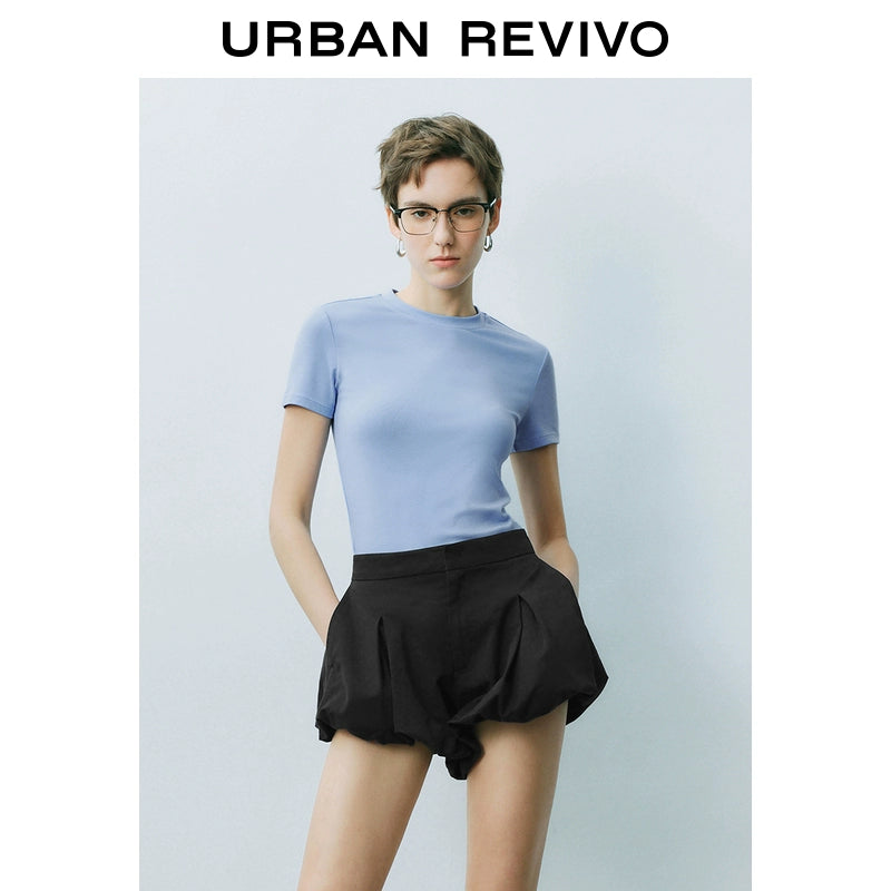 URBAN REVIVO Basic Casual Versatile Slim Tee