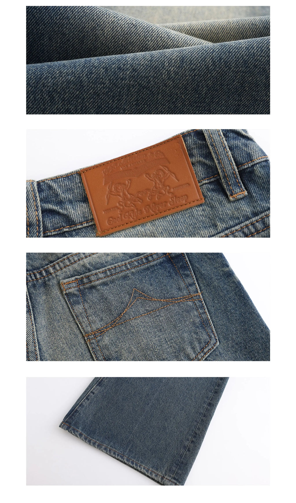 Ariseism Vintage Wide Leg Casual Jeans