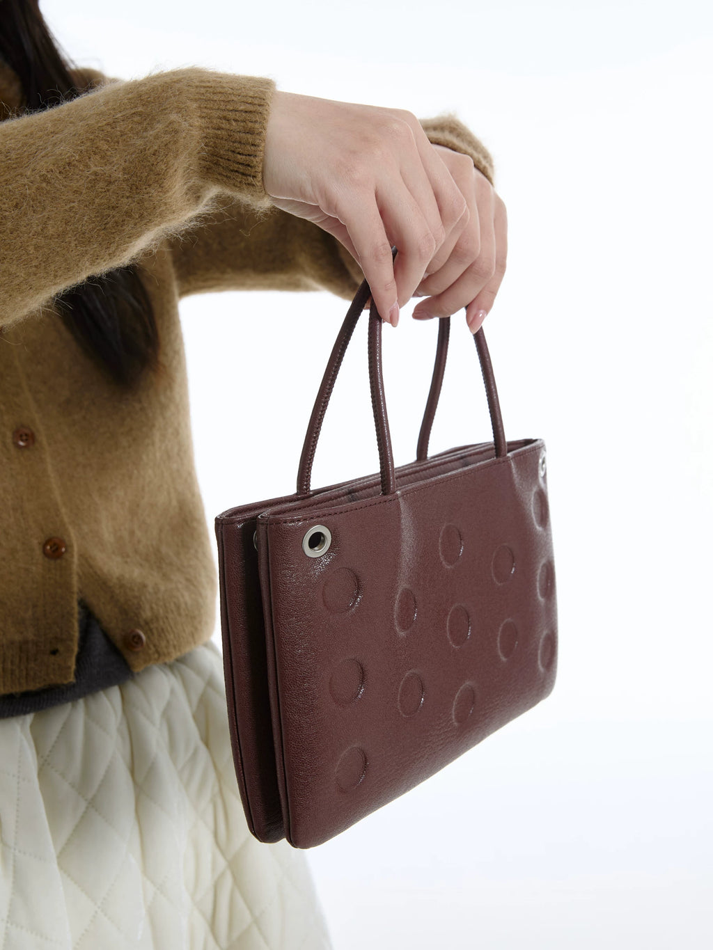 DirtySix Polka Dot Cowhide Casual Tote Bag