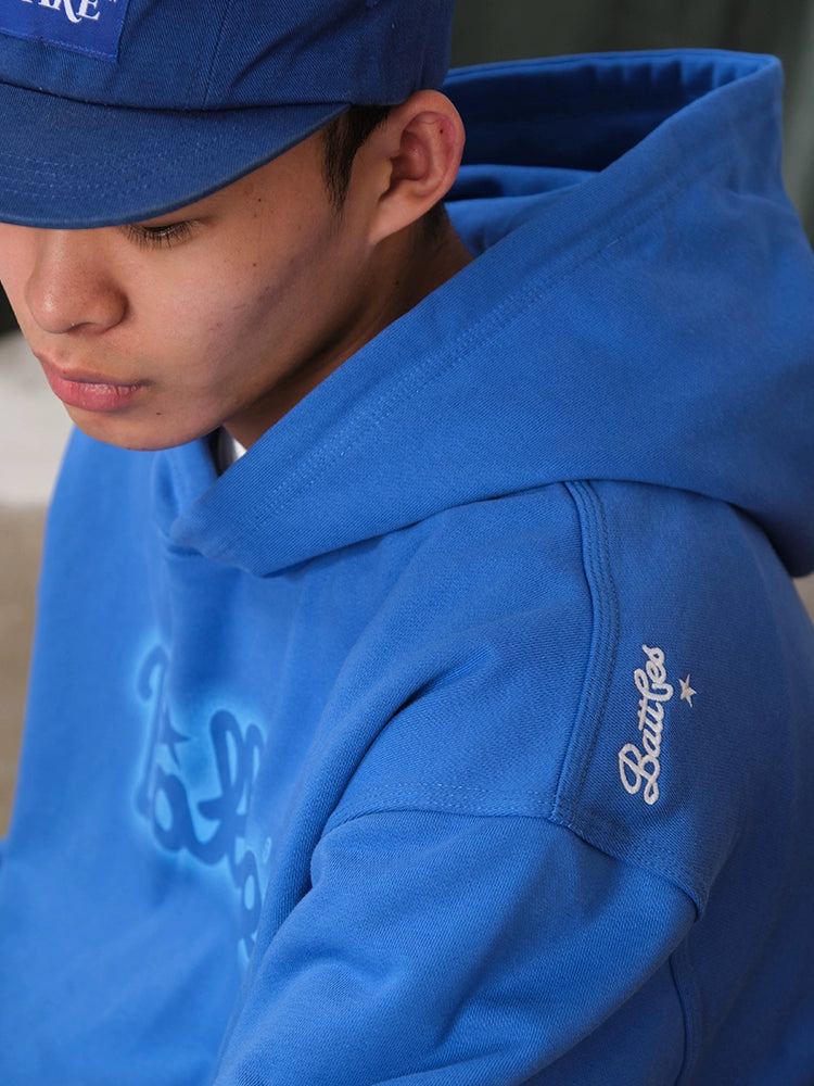 Battles Embroidered Fleece Loose Hoodie