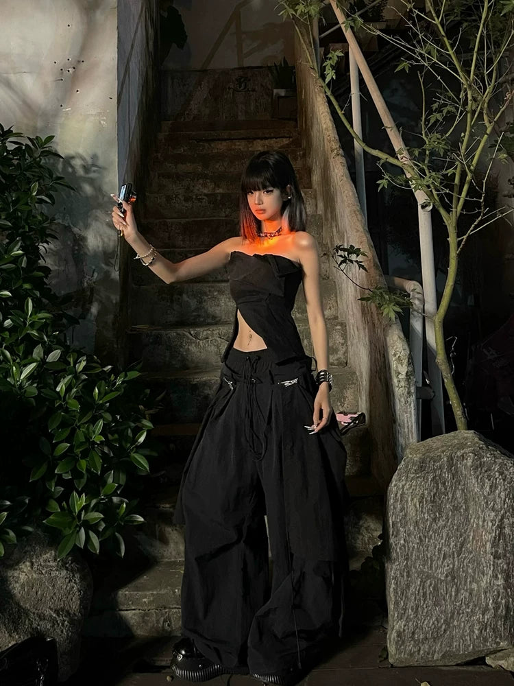 RELABEL Removable Fart Curtain Loose Casual Pants