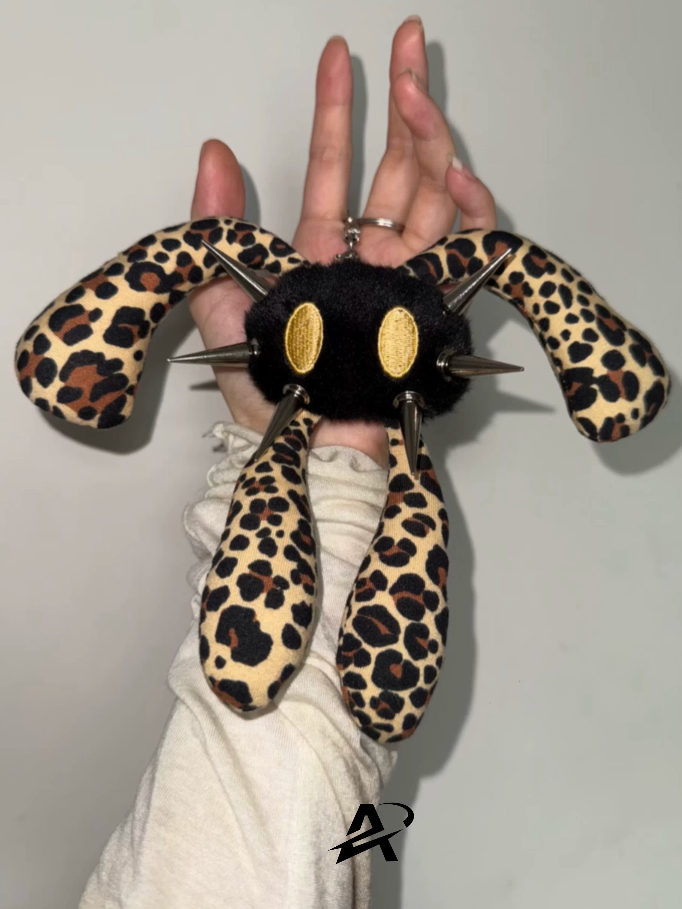 Antiphase Four-eared Rabbit Leopard Print Doll Keychain