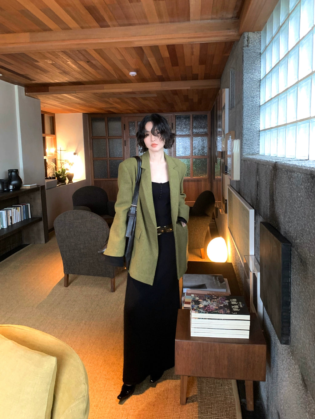 KELIFAN Hong Kong Style Retro Woolen Blazer