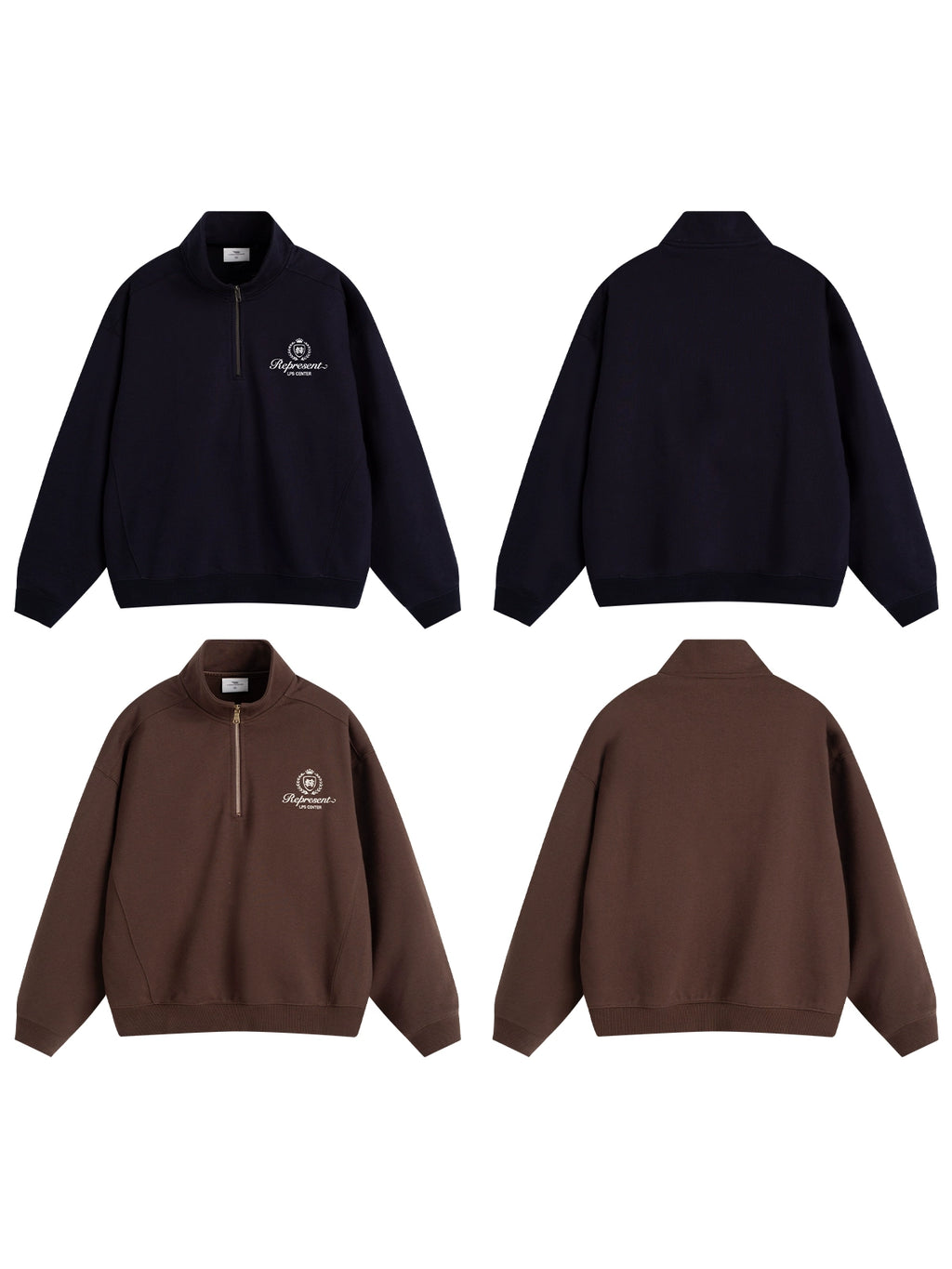 Loopsoon Vintage Half Zip Stand-Up Sweater