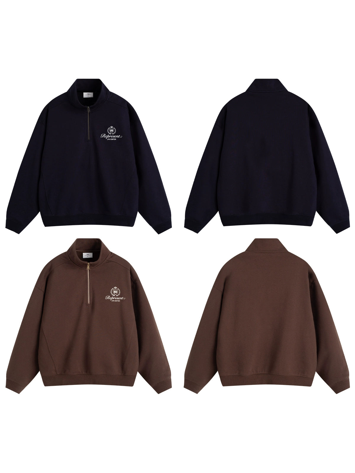 Loopsoon Vintage Half Zip Stand-Up Sweater