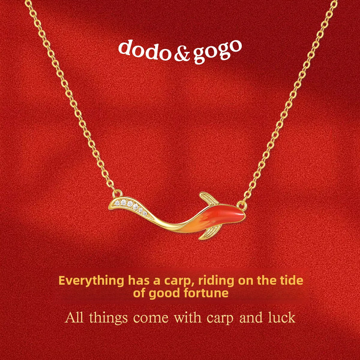 DODOGOGO Red Koi Pendant Necklace