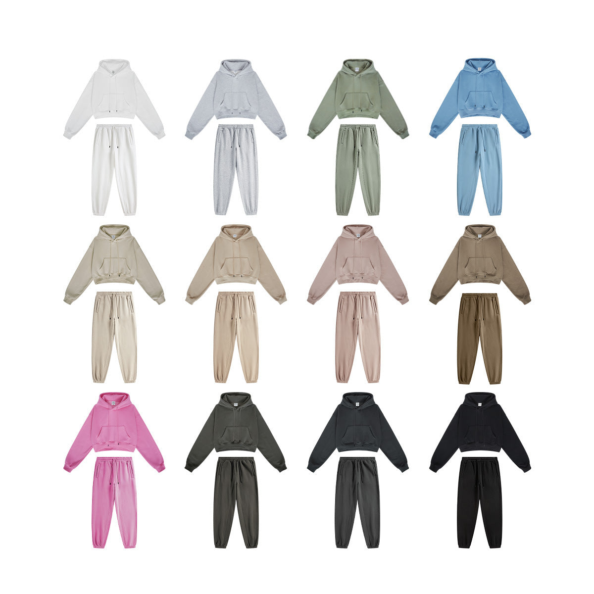 BE Fleece Thickened Spice Girl Leaking Navel Set