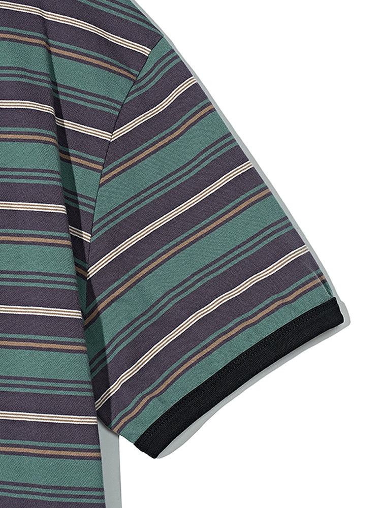 PARTIMENTO Contrast Loose Striped Tee