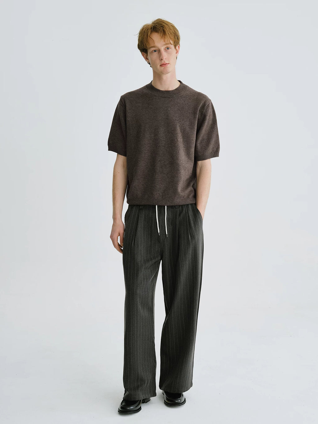 LIVINGTOWN Vintage Versatile Crew Neck Knitted Tee