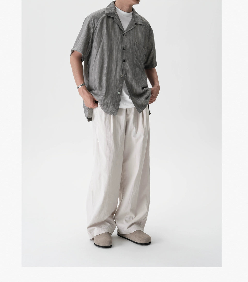 AWT Do Old Stir-fry Wash Pleated Texture Loose Shirt