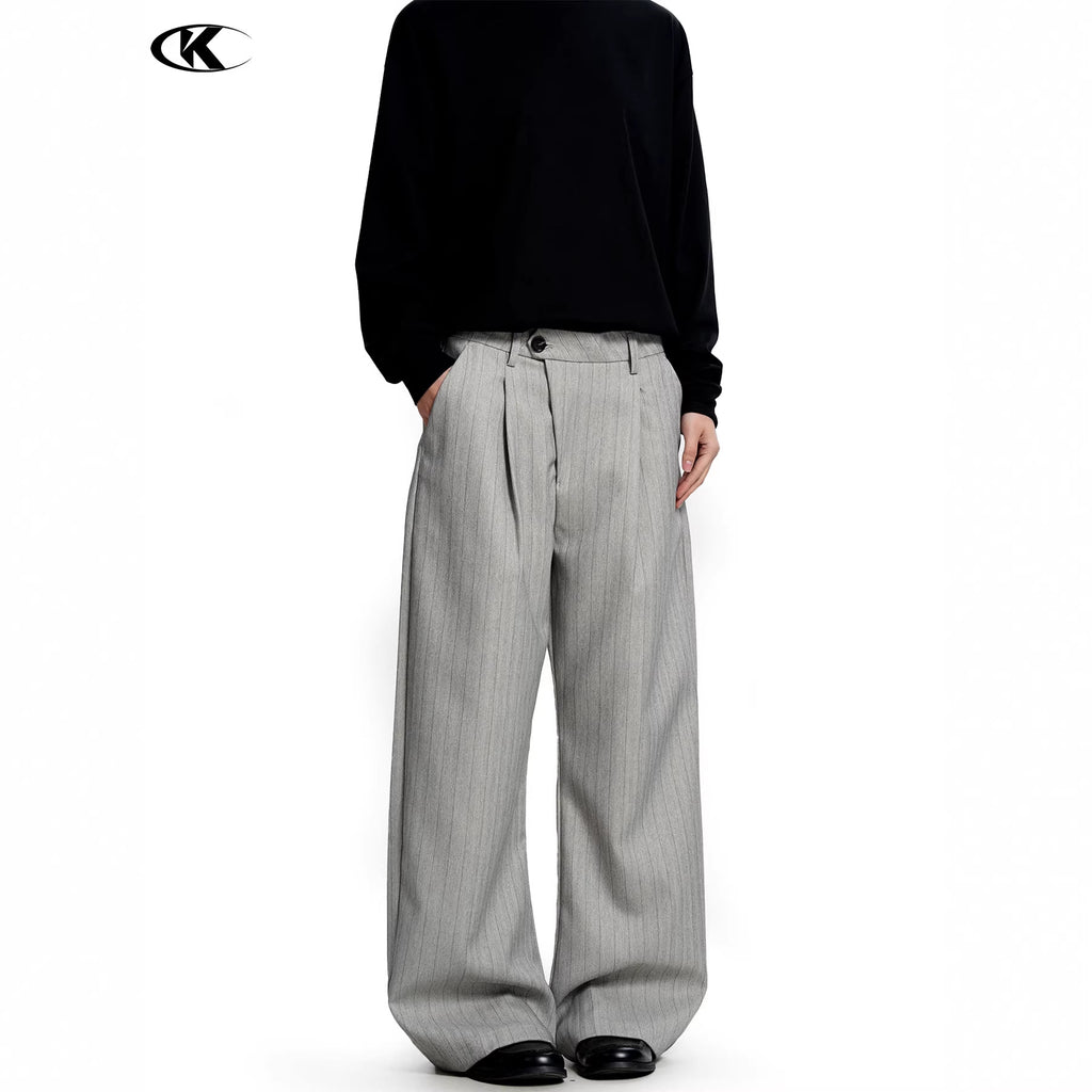 11KN Money Striped Wide-Leg Trousers