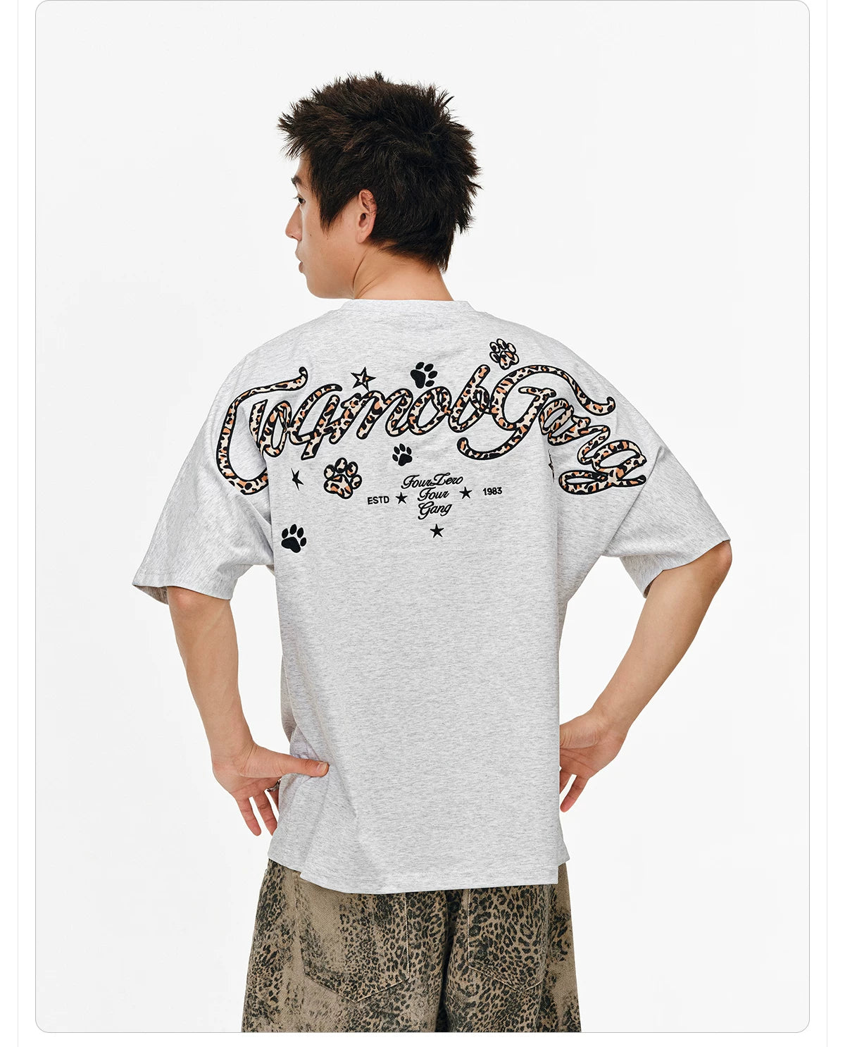 404MO Sticker Embroidery Quick-drying Cool Loose Tee