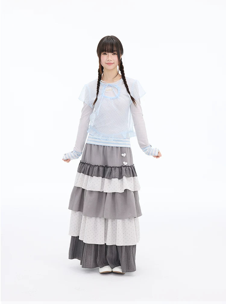 MOMSAYCAN Polka Dot Splicing Dress
