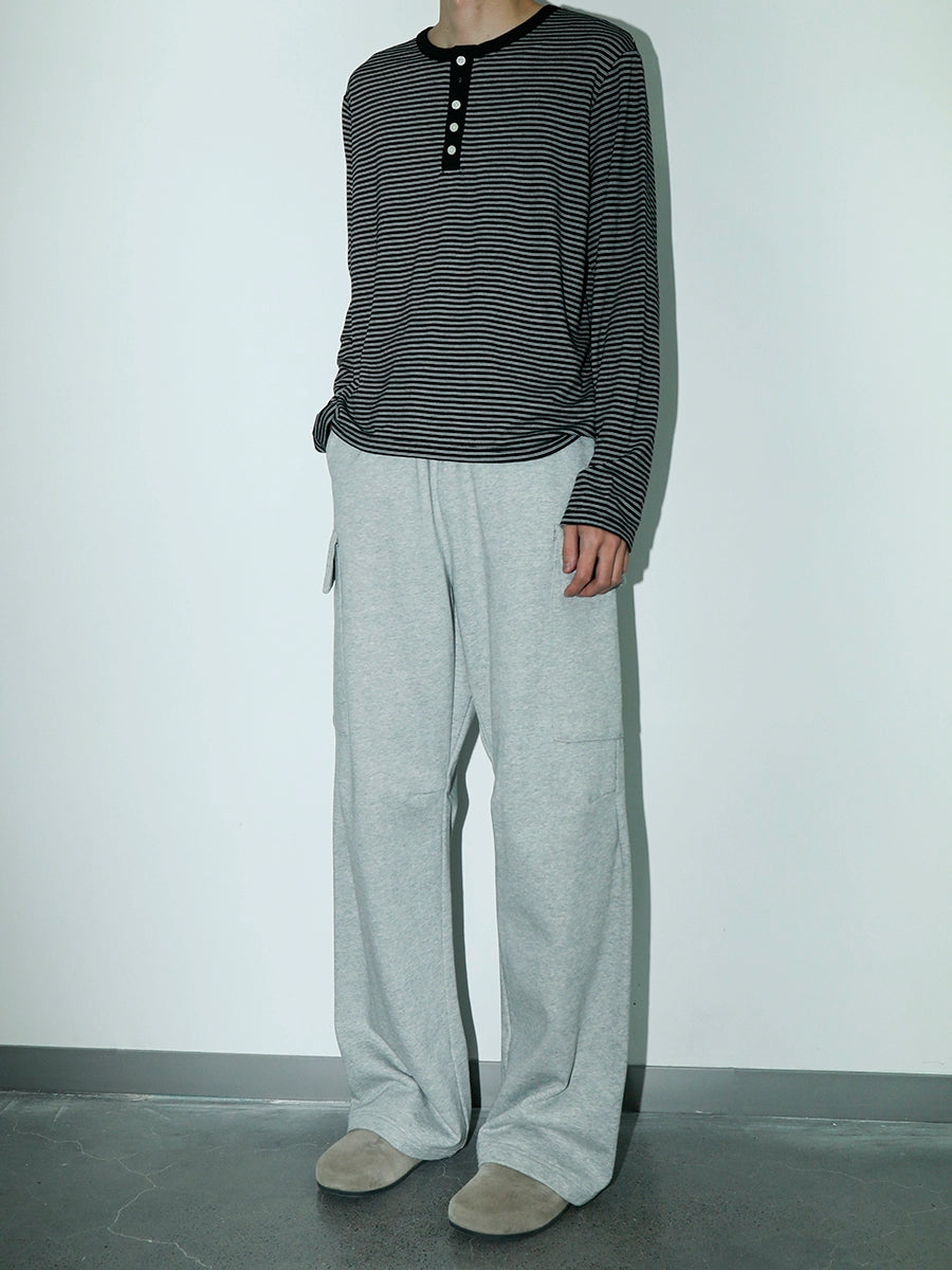 PLUS NO LOGO Casual Retro Crew Neck Striped Long Sleeve