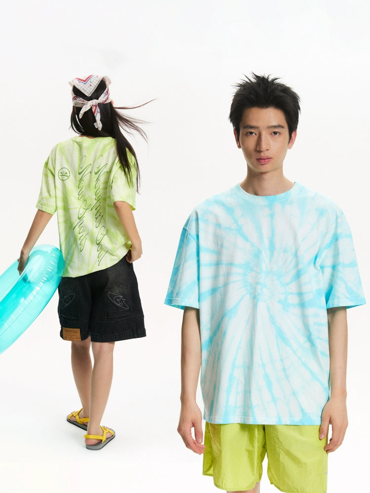 NewJNXS Breathable Neon Tie-dye Printing Tee
