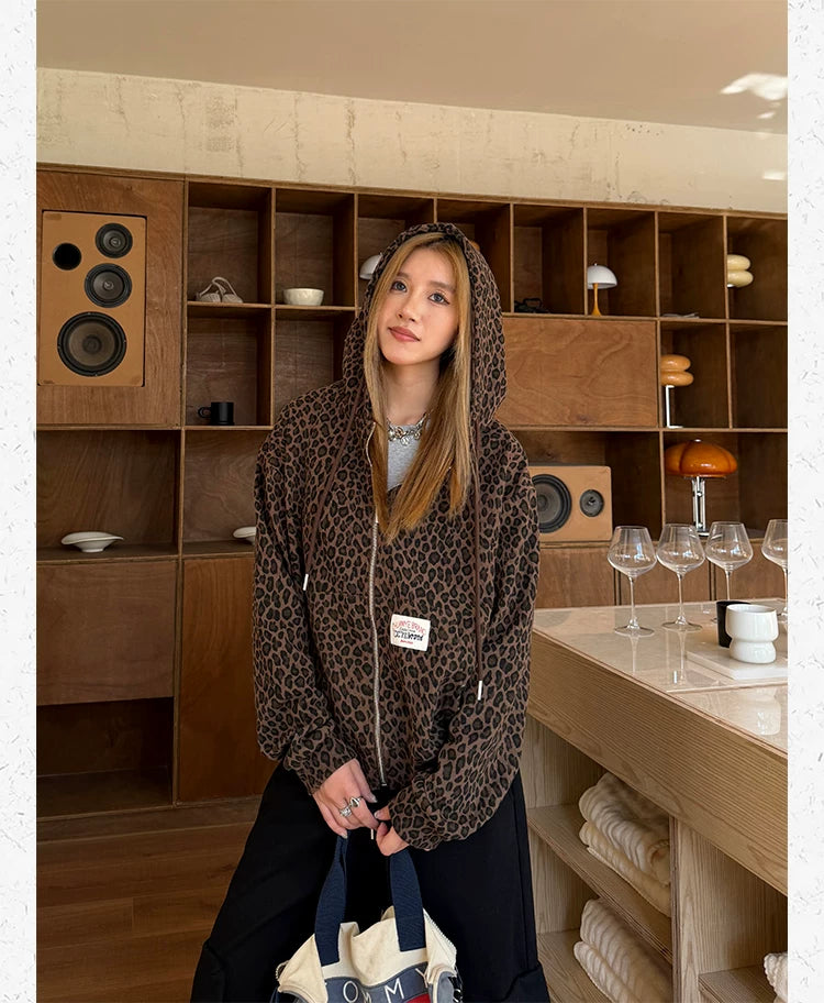 CCYE Waffle Leopard Print Jacket
