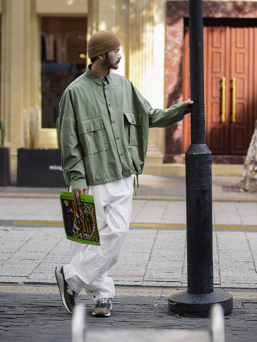 NOEARS Retro Loose Short Tooling Lapel Jacket