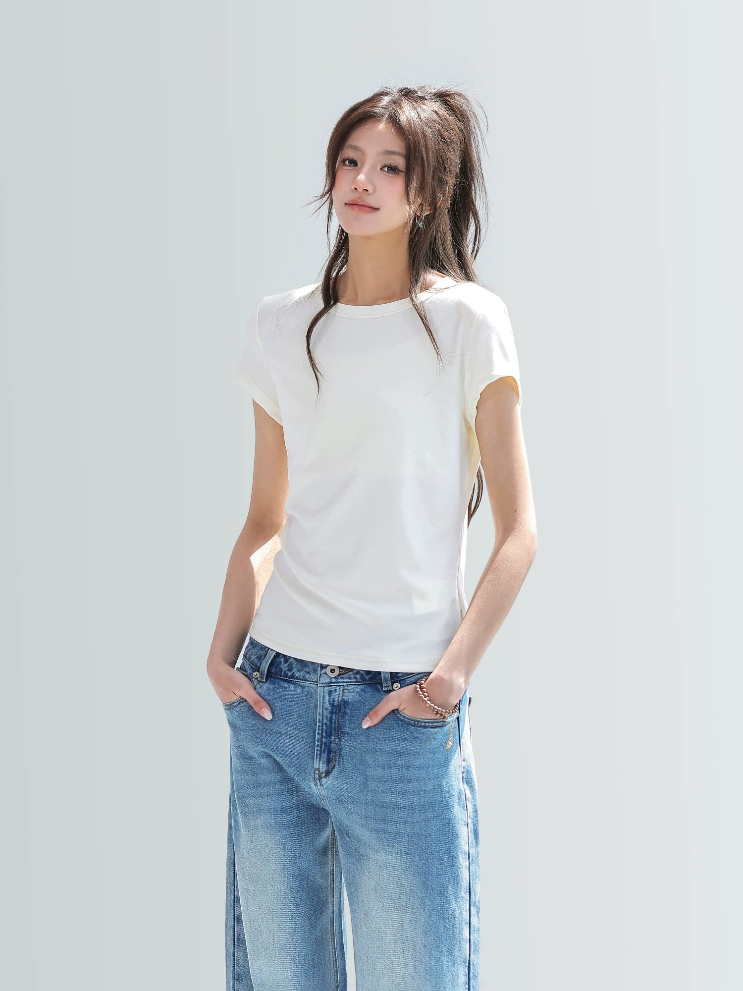 CHANT2nd Front Shoulder Slim-fit Versatile Tee