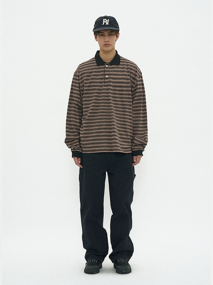 PARTIMENTO Versatile Striped Polo Shirt