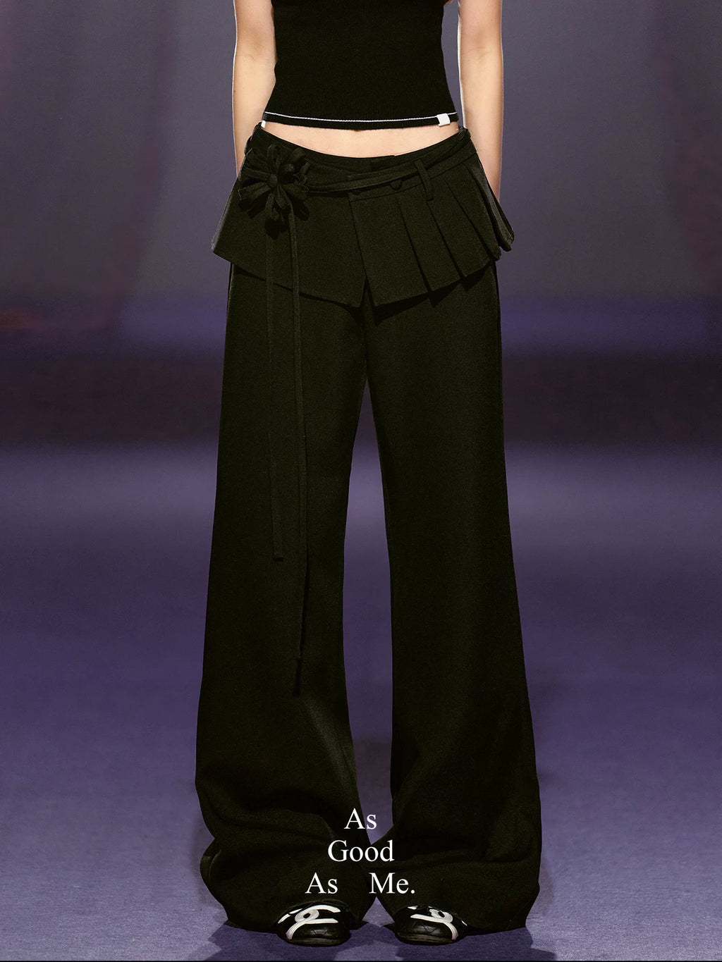 AGAM Fake Two-piece Pleated Straight Trousers