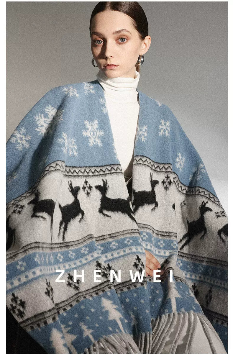 ZHENWEI Cape Enlarged and Widened Scarf Shawl Dual-purpose