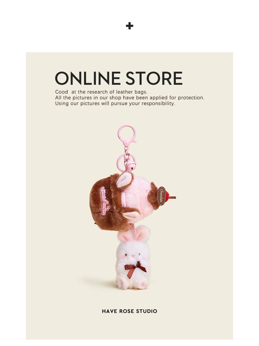 HAVEROSE Cake Bear Plush Doll Pendant