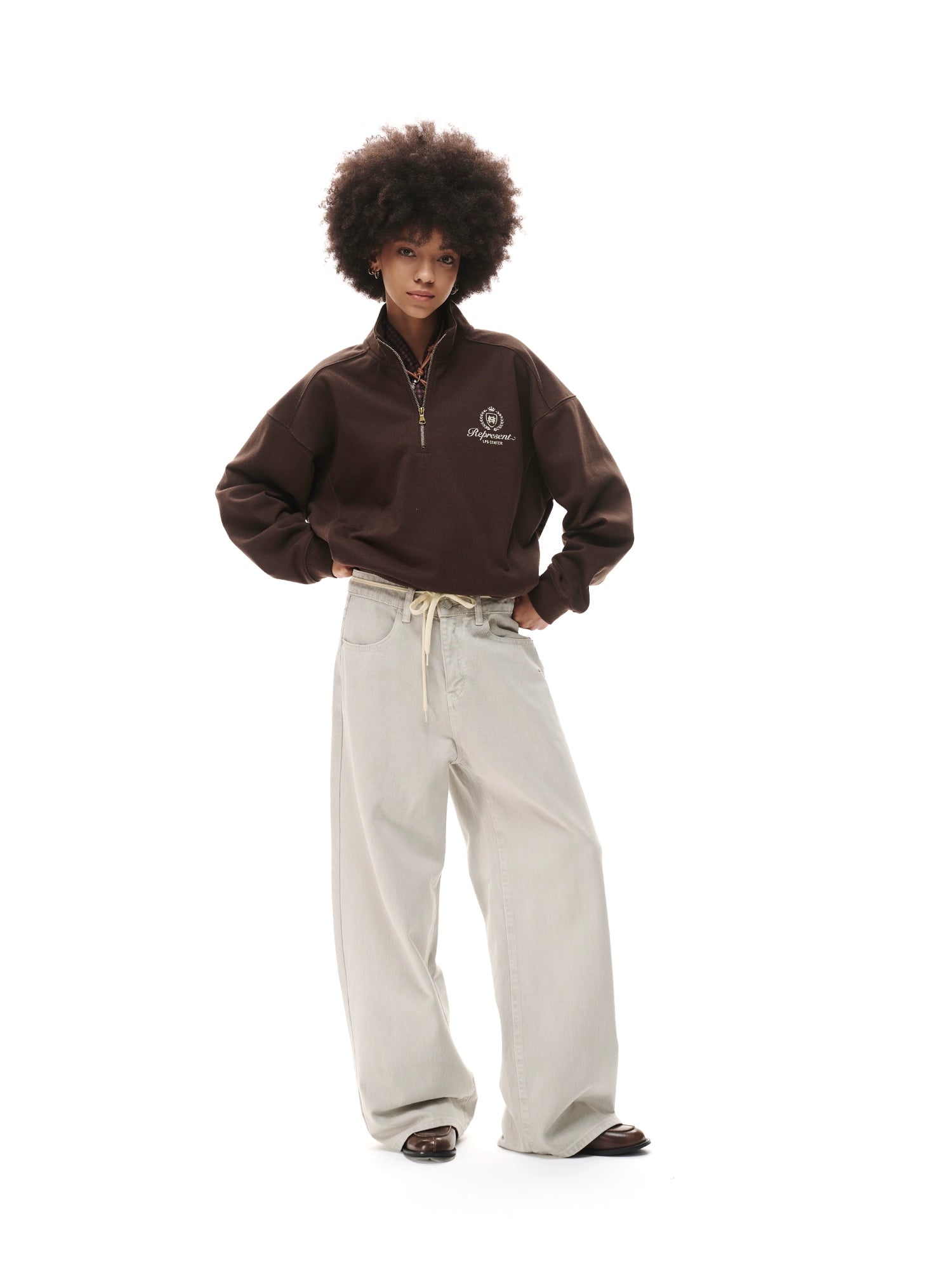 Loopsoon Vintage Half Zip Stand-Up Sweater