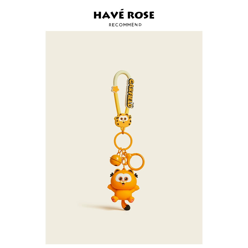 HAVEROSE Garfield Car Keychain Pendant
