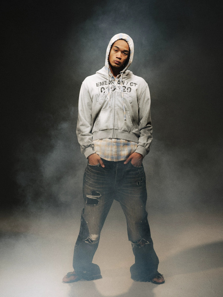 TREclub Embroidered Print Hooded Sweater