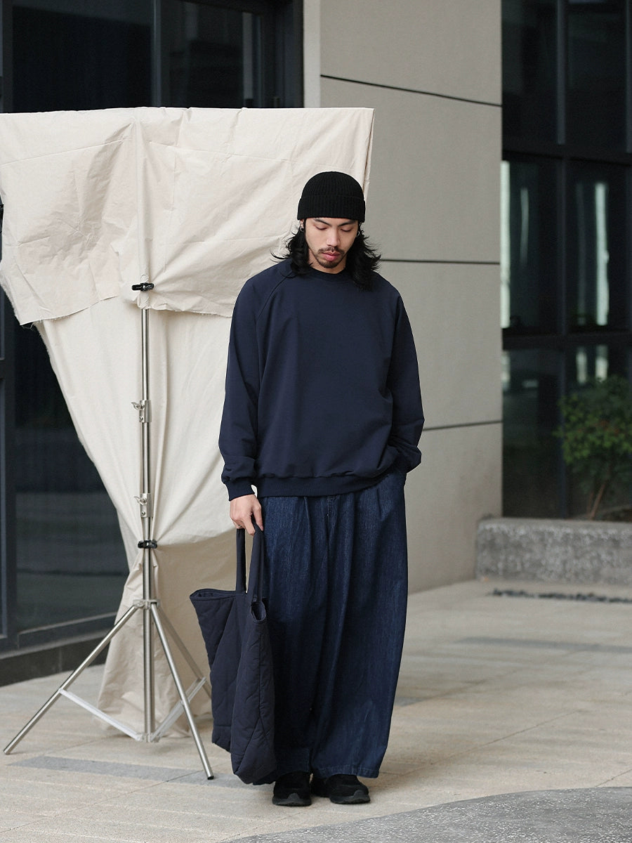 NOEARS Japanese Retro Threaded Splicing Long Sleeve