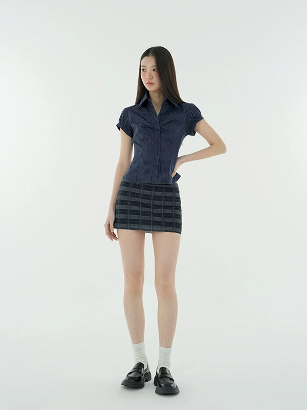 Jim Kennet Low-rise Plaid Anti-light Skirt