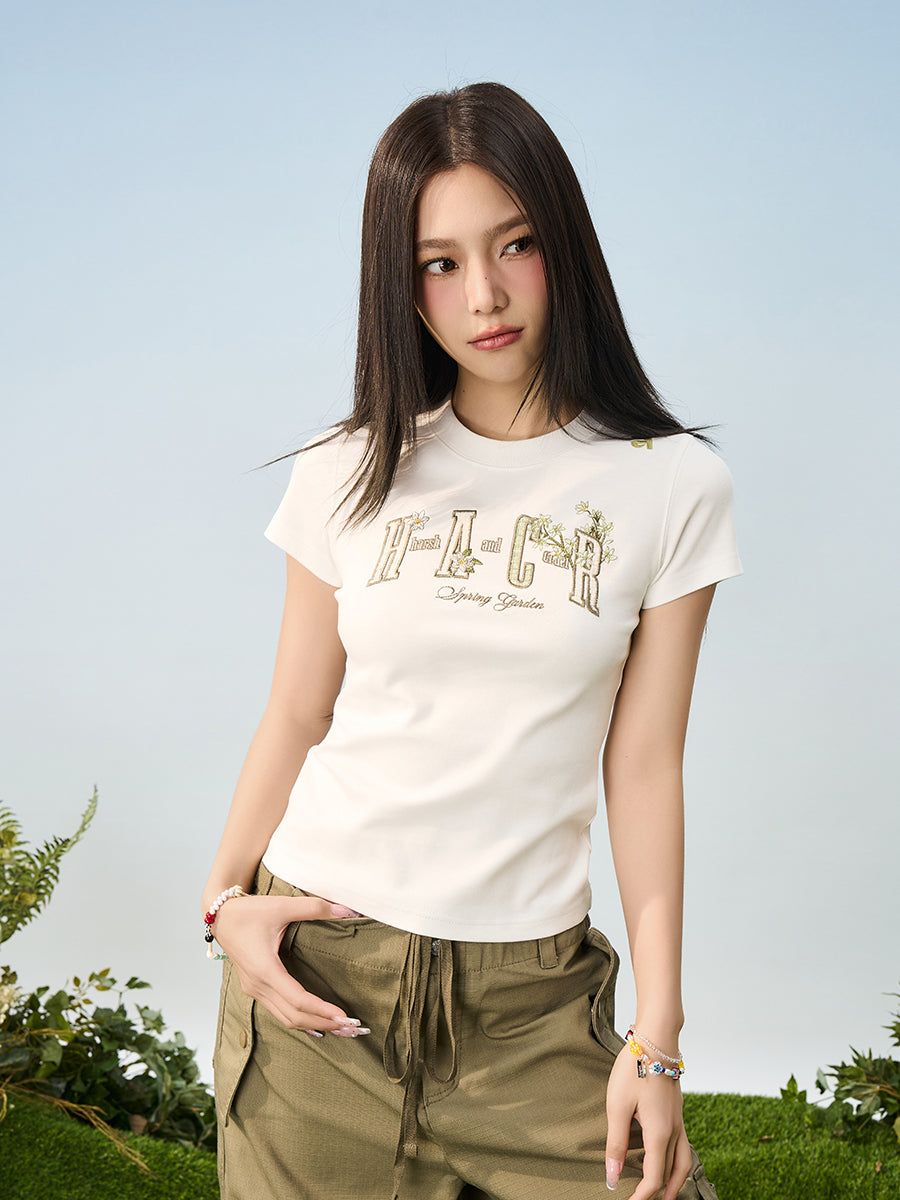 HACR Guava Small Fragrant Sticker Embroidery Tee