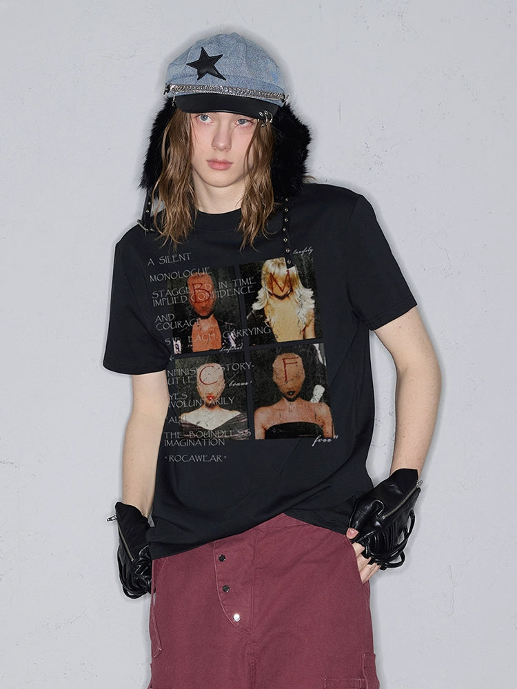 Rocawear Masked Alphabet Print Slim Tee