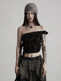 INDULGE Streamer Beaded Off-shoulder Slim Tube Top