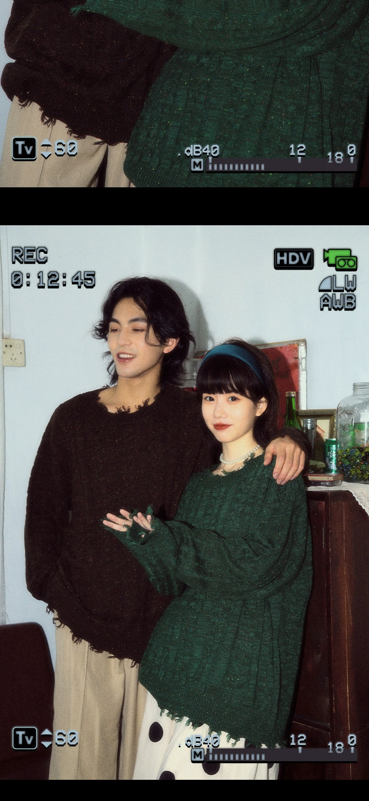 ALOHA Vintage Lazy Slack Twist Striped Sweater