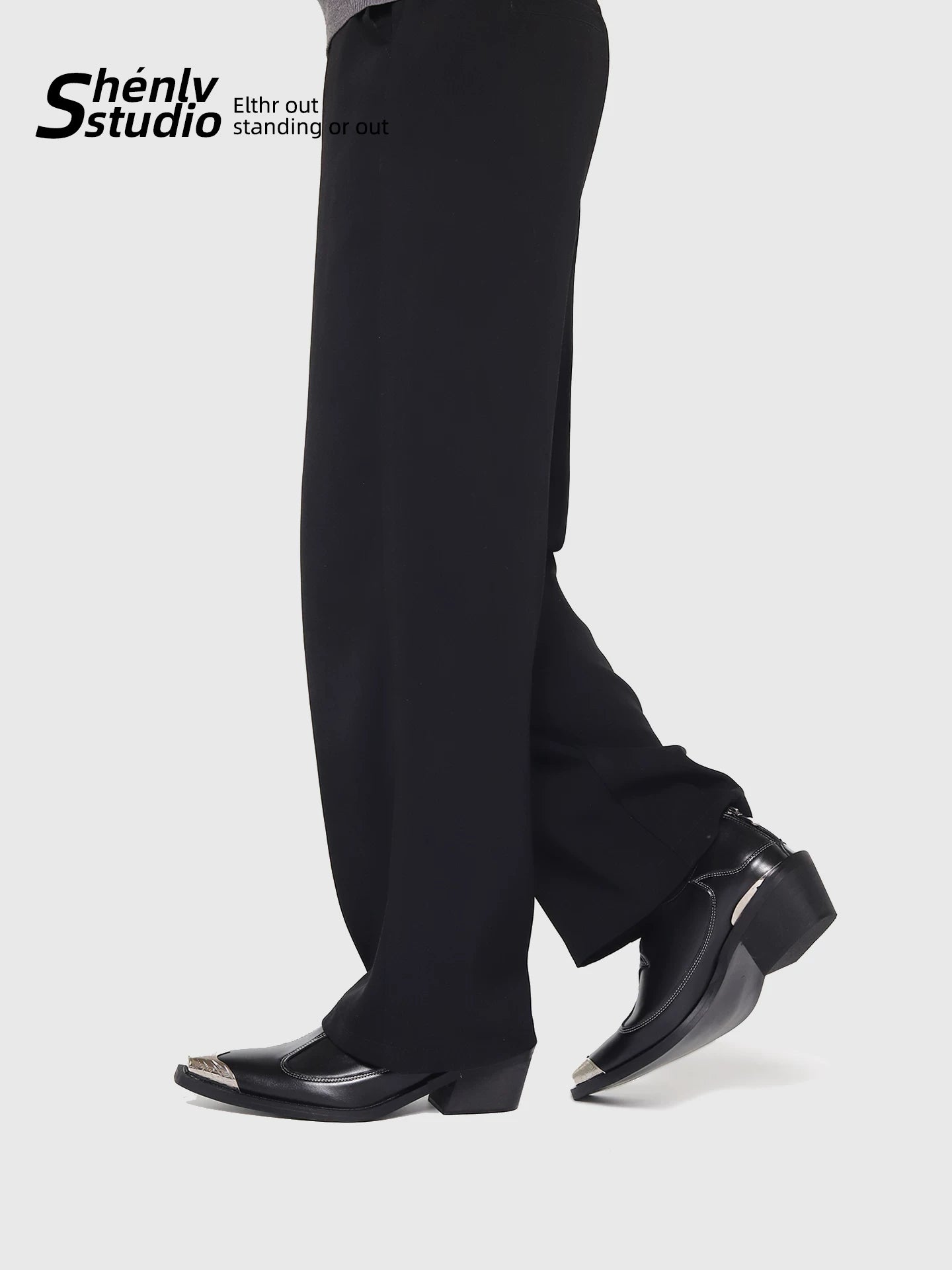 SHENLV STUDIO Pointed-toed High-heeled Leather Shoes