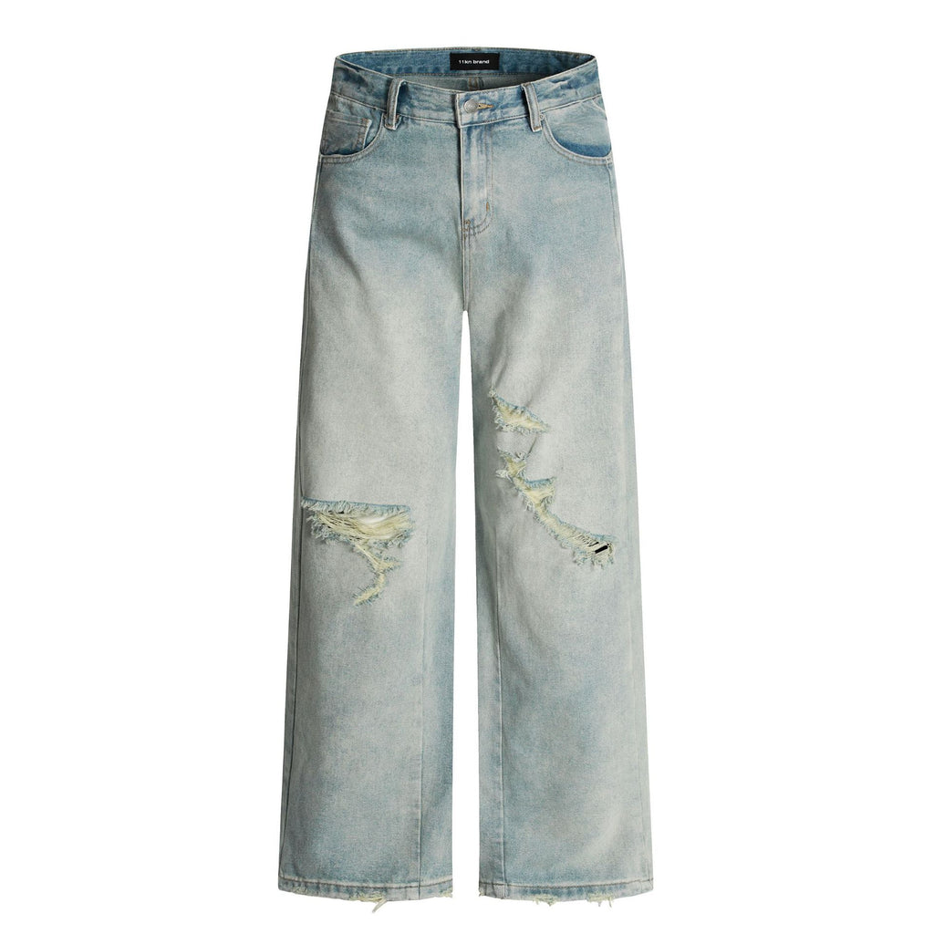 11KN Retro Loose and Thin Wide-leg Casual Jeans