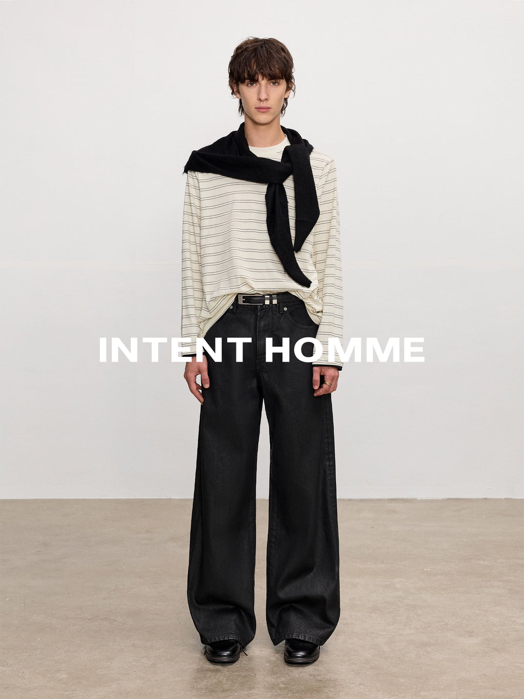 INTENT Double-line Striped Contrasting Long Sleeves
