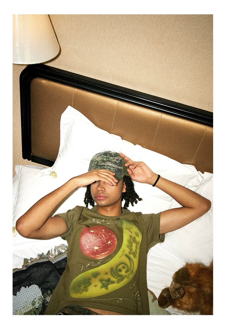 CONP 24SS "Scattered Dandelions" Hand Thread Embroidery Camouflage Truck Cap