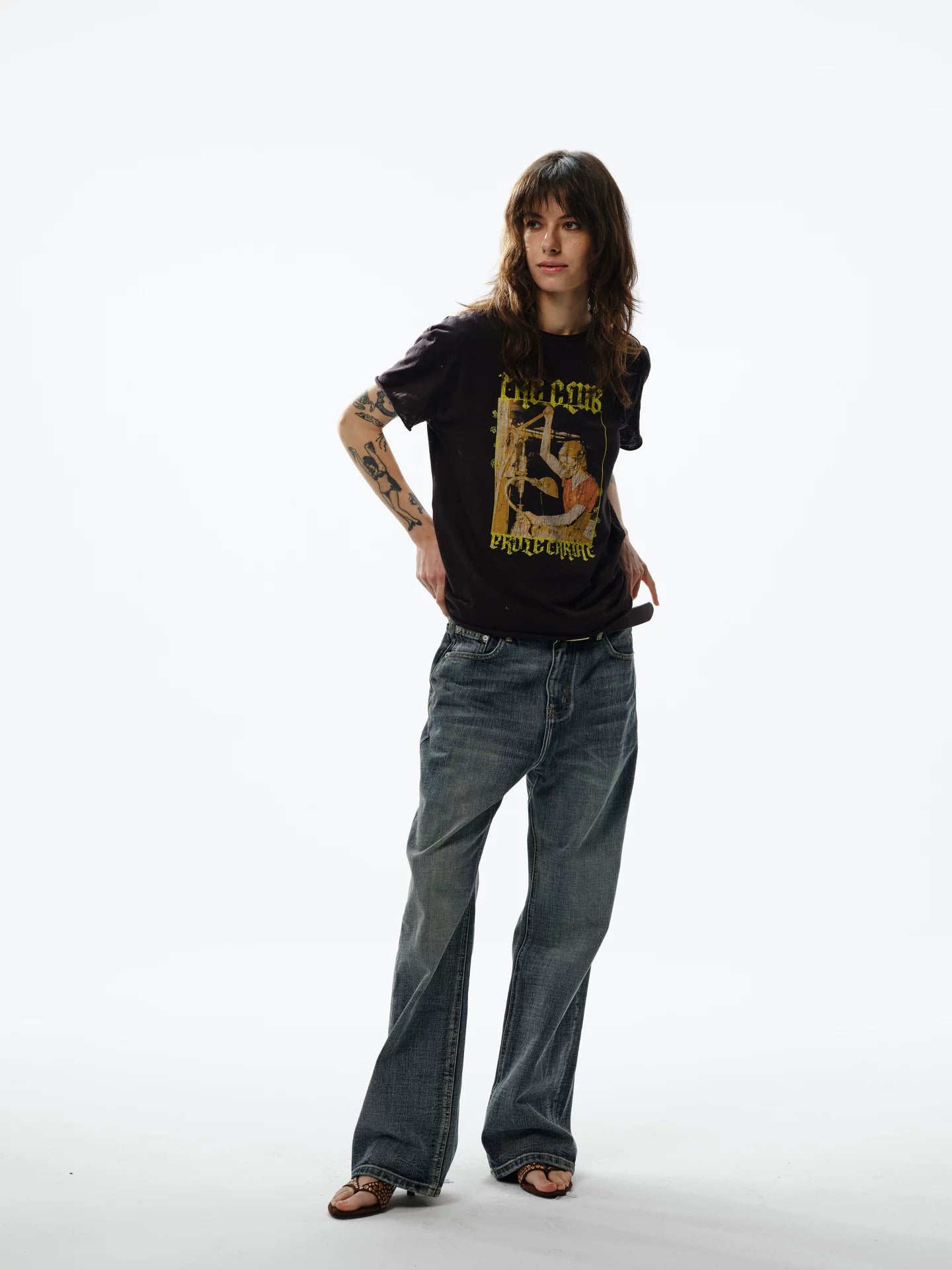 TREclub Retro Millennial Crimped Print Casual Tee