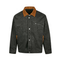 EME Retro Corduroy Lapel Short Wide Thin Jacket