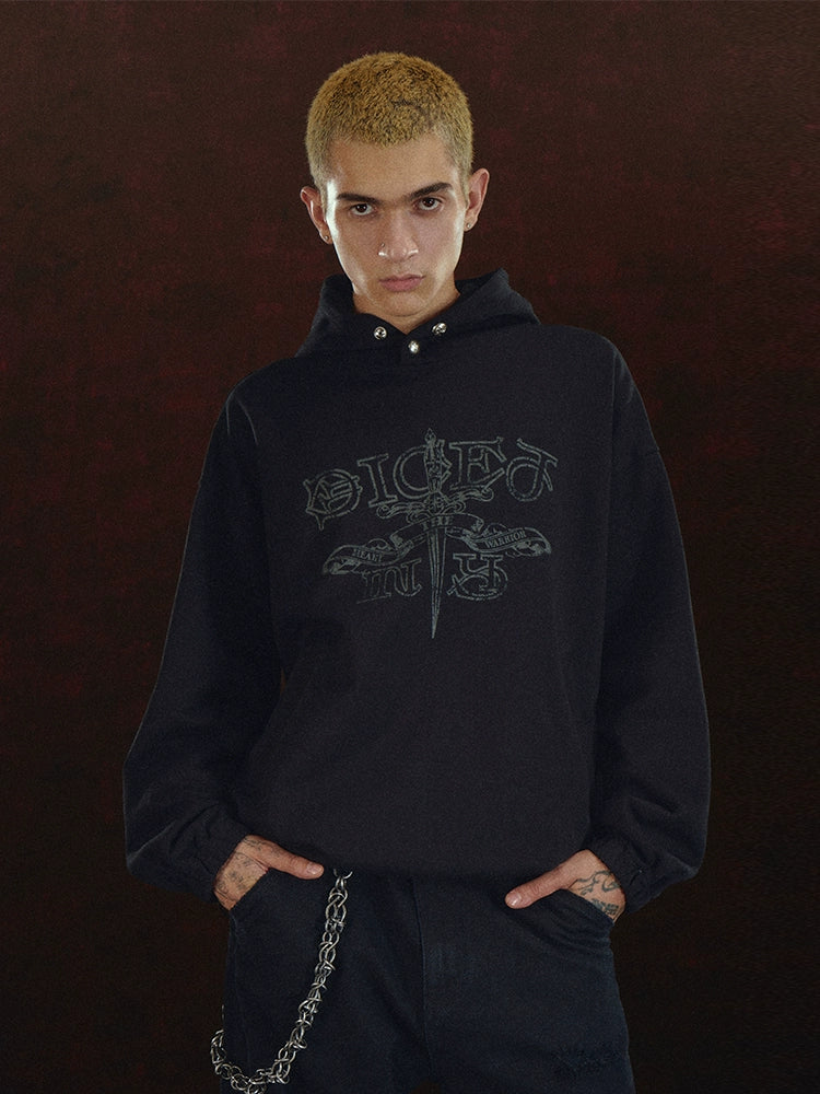 DICETINY Yuan Slaughter Sword Printed Loose Sweater