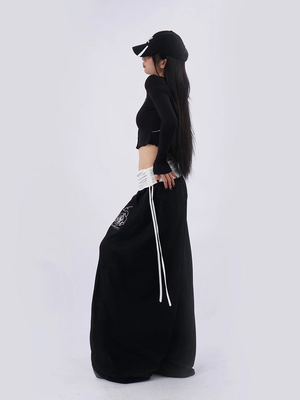 SAMUSAN Casual Rose Embroidered Sports Suit