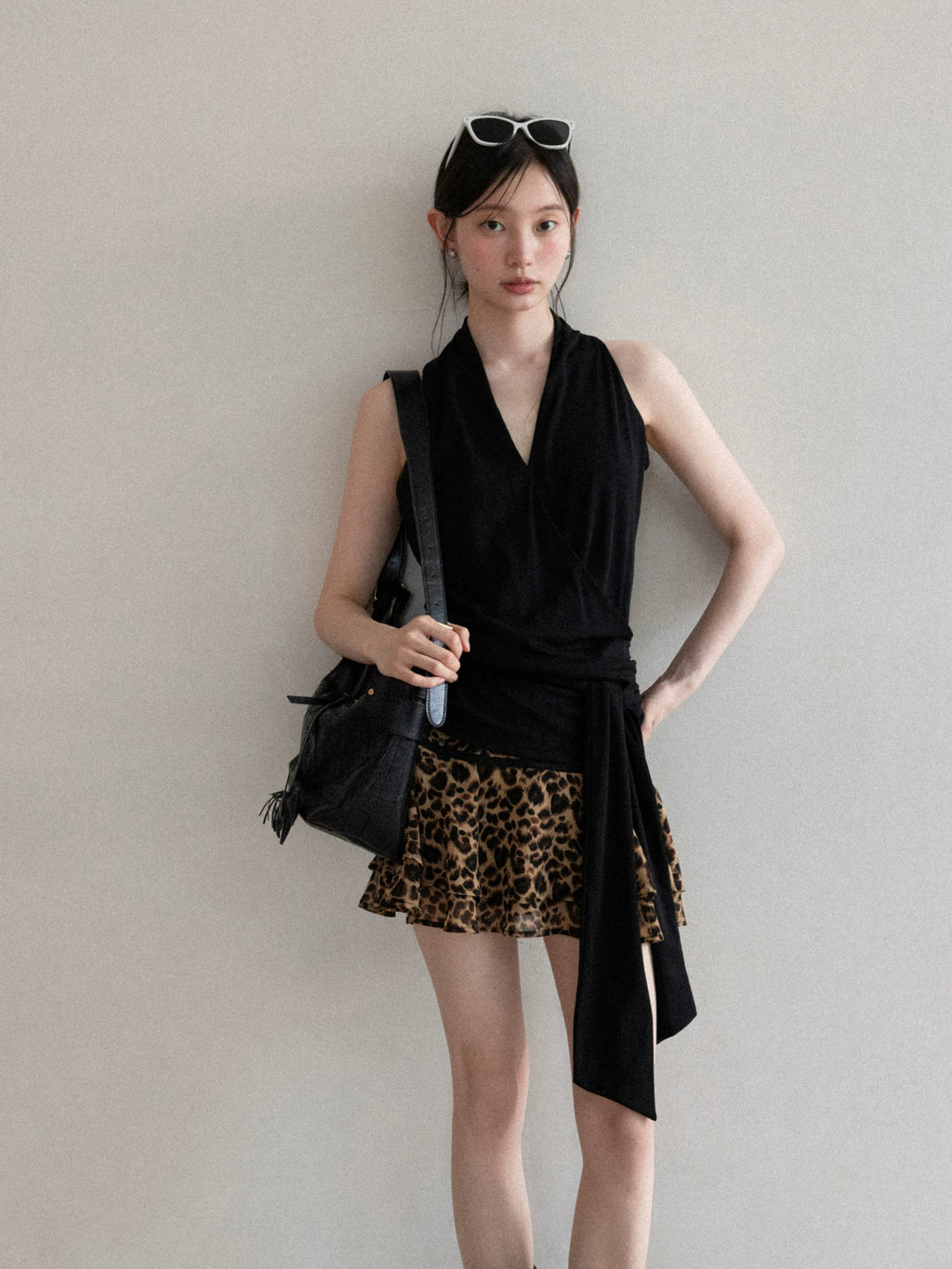 Cantonstory Temperament V-neck Neck Sleeveless Suspender