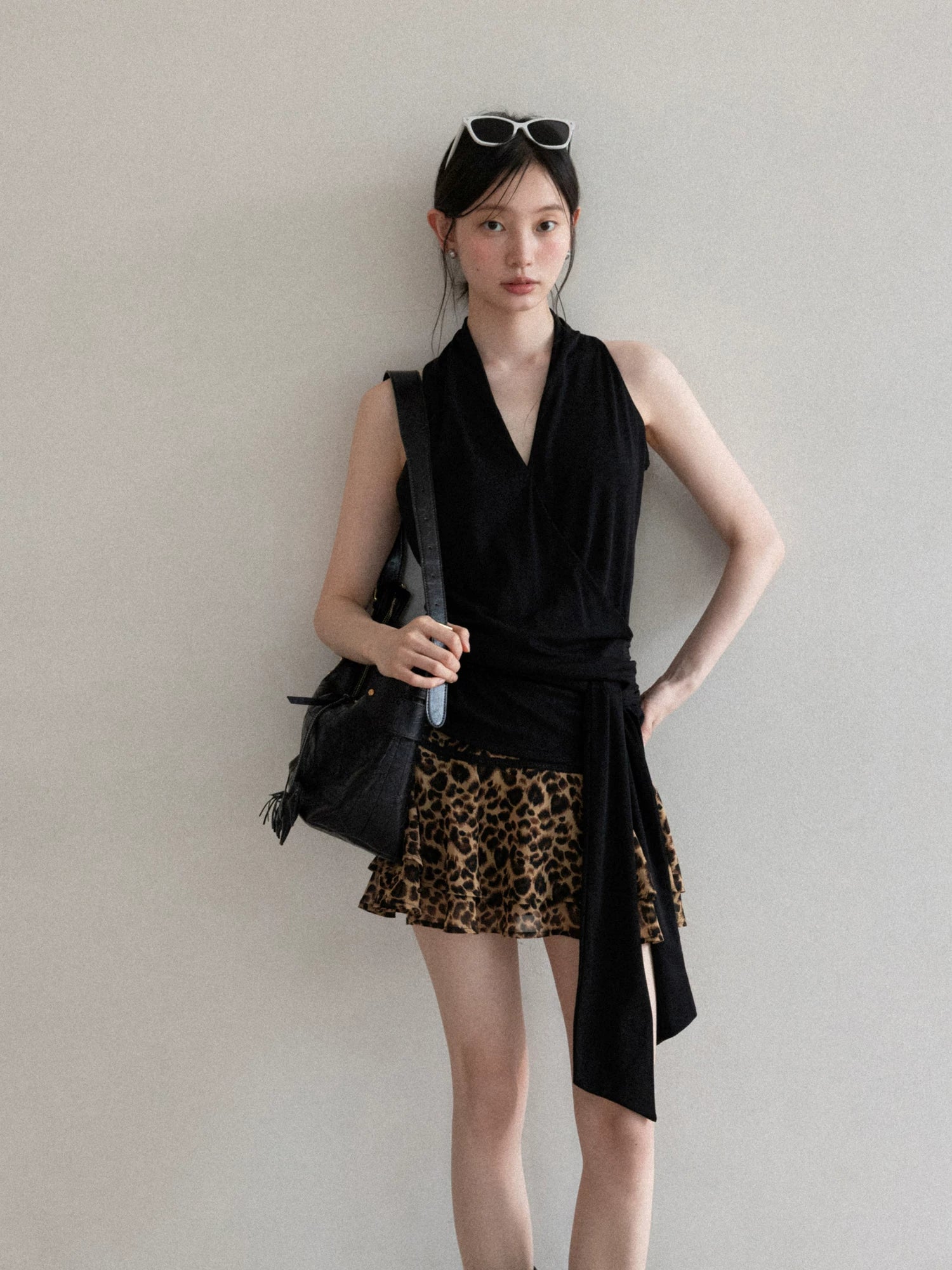 Cantonstory Temperament V-neck Neck Sleeveless Suspender