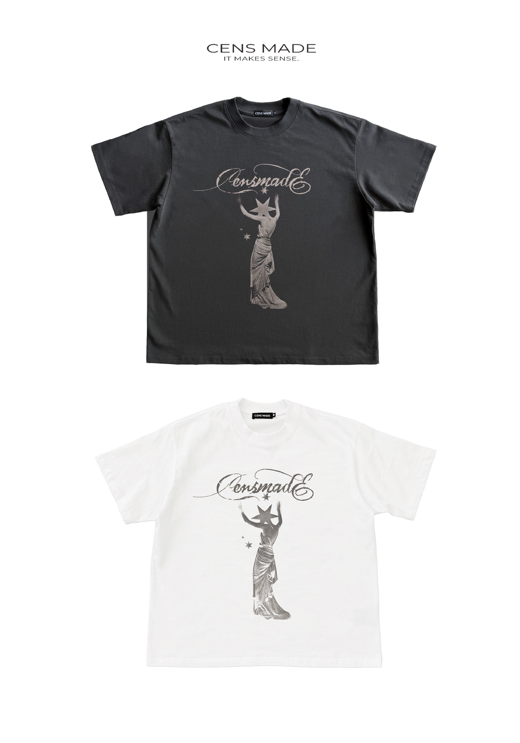CENSMADE Star Female Print Casual Tee